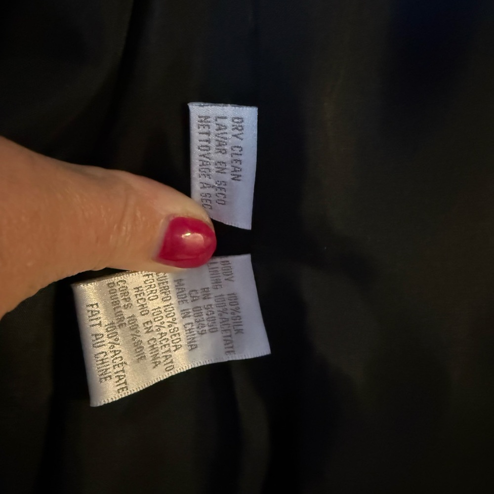 Jones New York Black Silk Collarless Zip Jacket size 16 - Picture 4 of 7